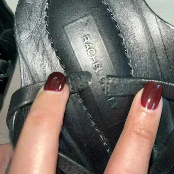 Rachel Comey Reign Sandal 39 Black Croc Leather Heeled Strappy Open Toe - Picture 7 of 10